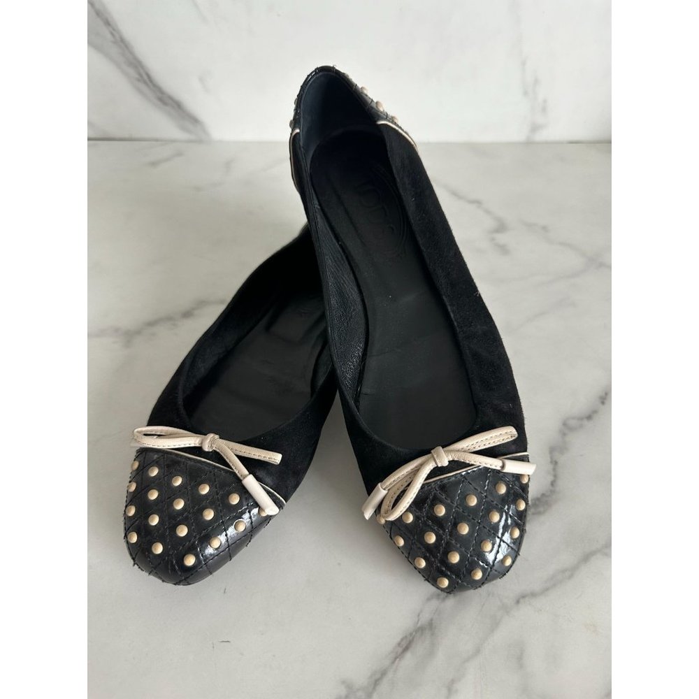 TODS Black Driving Style Ballet Flats Sz 36.5/6.5